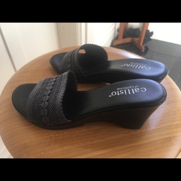 Dark Blue Mule Wedge Slides (New!) - Picture 4 of 4